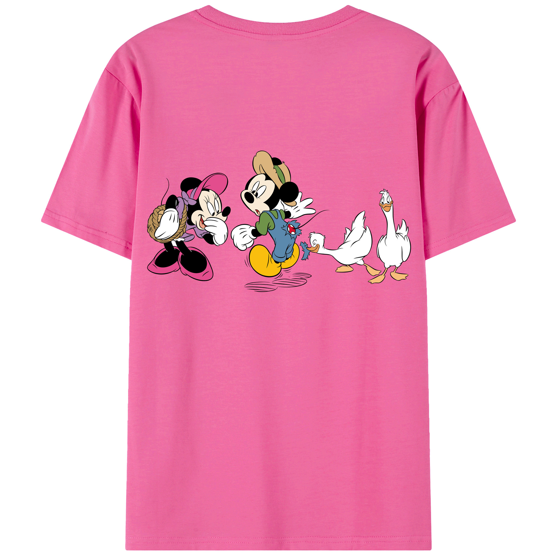 （画像用） ミッキーマウス Mickey Mouse レディース半袖Tシャツ(バックプリント)